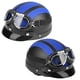 thumbnail image 2 of Universal Motorcycle Scooter Synthetic Leather Open Face Half Helmet & Visor UV Goggles White, 2 of 3