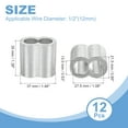 thumbnail image 2 of Uxcell Aluminum Crimping Loop Sleeve, Double Hole Cable Ferrule for Wire 1/2"(12mm), 2 of 7