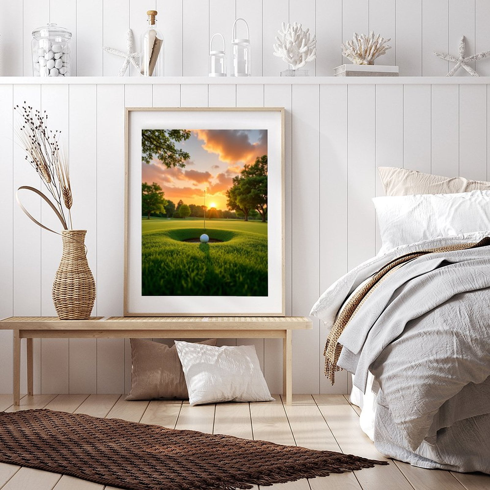 Diamond Art Kit for Adults, Golf Ball At Sunset Hole Diamond Painting for Adults Beginners, 5D DIY Diamond Art Painting Kits, Colorful Diamond Painting Craft for Home Decor 12x16