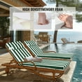 thumbnail image 3 of Geemuslly Outdoor Chaise Lounge Cushion 72x21 Inch With Headres - Waterproof Patio Chair Cushions Non-Slip with Ties, Fade Resistant for Pool Beach Garden Recliner,Green & White Stripes,2Pcs, 3 of 8