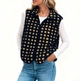 thumbnail image 2 of CHUMUD Womens Checkered Sherpa Vest Fleece Fuzzy Zip Up Sleeveless Jacket Casual Stand Collar 2025 Winter Warm Outwear, 2 of 9