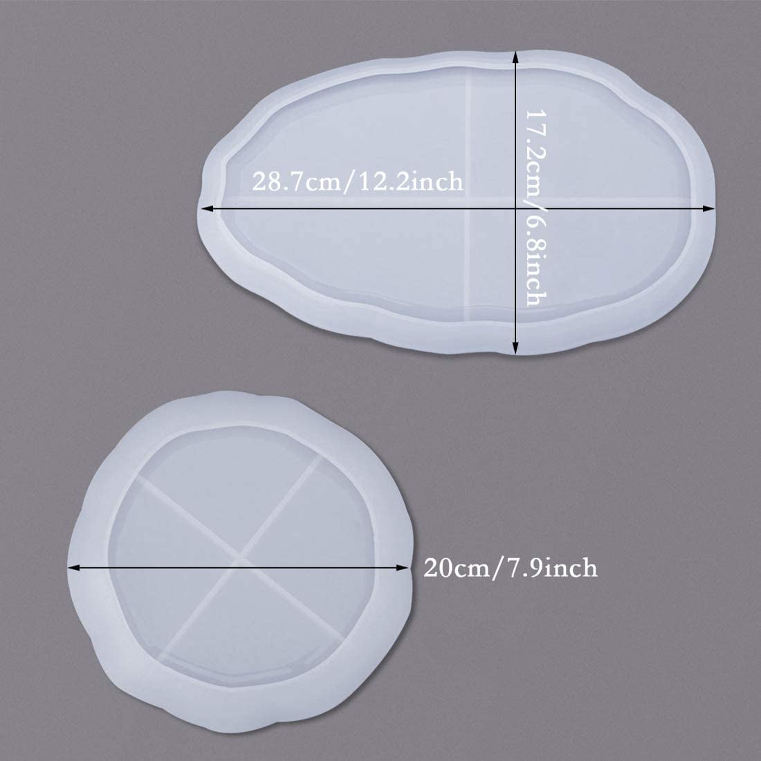 ABCISI Resin Tray Mold, Oval Dish Silicone Mold, Jewelry Plate Jewelry Ring Holder Casting Mold for DIY, Compatible with Candles, Soap, Plaster, Clay, Cement, Beeswax, Home Decor, 11.3x6.77"