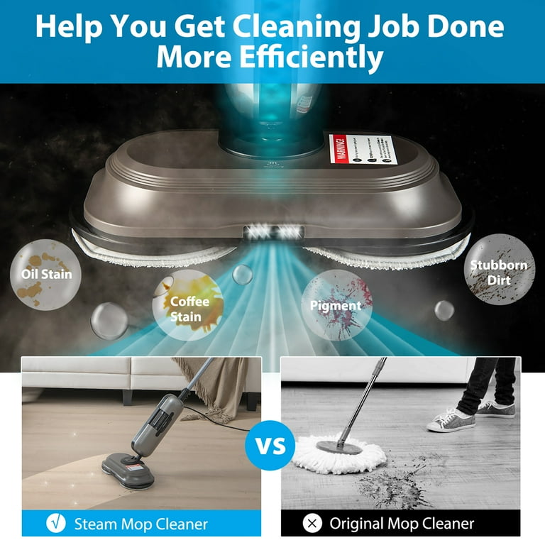 Costway Steam Mop Electric Cleaner Steamer w LED Headlights for Hardwood Floor Cleaning