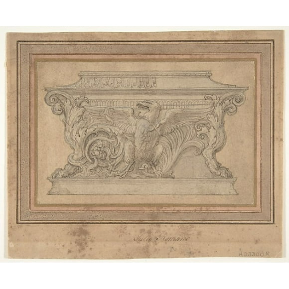 Design for a Casket with the Gonzaga Eagle Poster Print by Giulio Romano (Italian, Rome 1499 �1546 Mantua) (18 x 24)