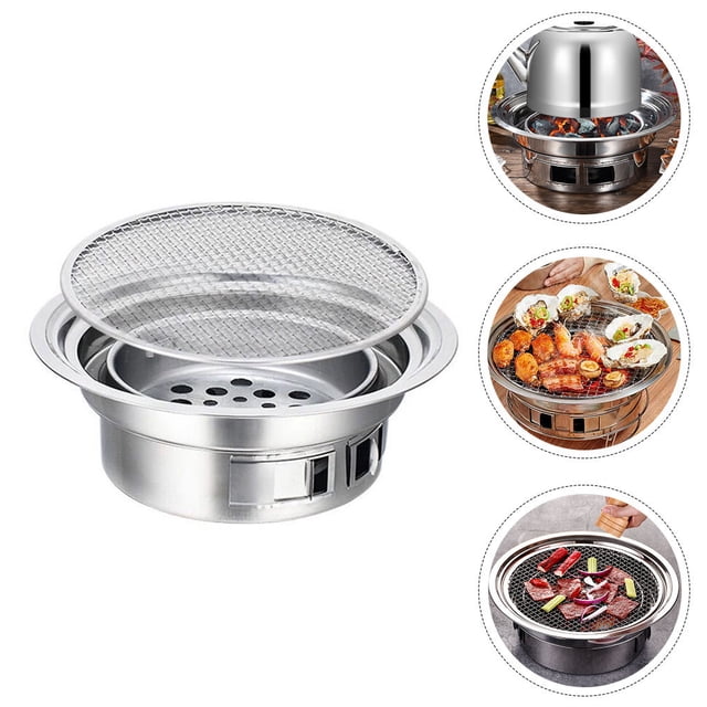 OULII 1Set Portable Stainless Steel Korean Grilling Stove Ideal for Home Barbecue