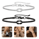 thumbnail image 1 of 2pzs Pulsera De Parejas Acero Inoxidable Nudo De Amor Para Mujeres Hombres Xtellar negro, 1 of 3
