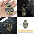 thumbnail image 6 of Renewold American Tribal 11 PCS Car Seat Covers Full Set, Sunflower Cow Print Brown Teal Car Accessories Set with Steering Wheel Covers Seat Belt Covers Coaster Keyrings Fit for Most Vehicles, 6 of 7