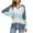 Sky Blue, variant on Fesfesfes Winter Jackets For Women Winter Casual Color Blocking V-Neck Long Sleeve Pullover Knitted Hooded Sweater Top Blouse Sweater Coat Fall