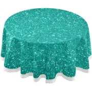 SKYSONIC Green Round Tablecloth,Washable Oil Proof Table Cover for Kitchen Holiday Party Wedding Picnic Decoration