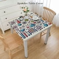 thumbnail image 2 of BANET  Colorful Tablecloth, Science Lab Objects Doodle Like Vintage Style Sketches Back to Theme Print, Rectangular Table Cover for Dining Room Kitchen Decor, Apple Green White, 2 of 7
