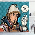 thumbnail image 1 of Ambesonne Astronaut Shower Curtain, Space Man Gesturing, 69"Wx84"L, Multicolor, 1 of 3