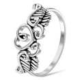 thumbnail image 6 of LeCalla 925 Sterling Silver Hypoallergenic Angel Wings Heart Rings for Women (Size - 8), 6 of 8