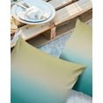 thumbnail image 2 of Pack of 2 Outdoor Pillow Covers, Yellow Cyan Turquoise Gradient Waterproof Square Throw Pillowcase Cushion Decorative Pillow Covers for Couch Patio Tent, 26x26 in, 2 of 6