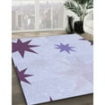 thumbnail image 3 of Ahgly Company Tapis Rond Lavable en Machine Intérieur Transitionnel Bleu Lavande, 8 Pieds Rond, 3 of 7