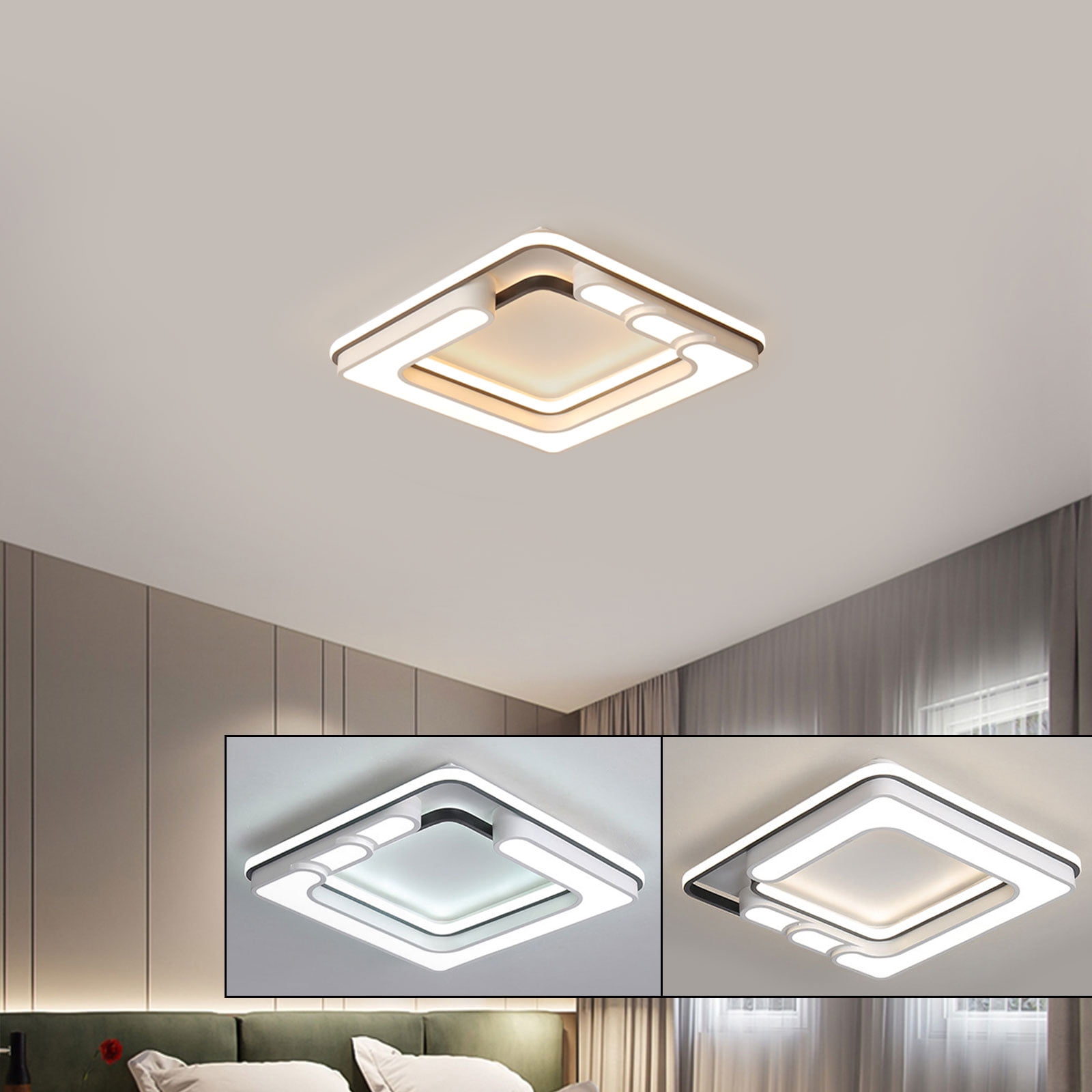 White Square Ceiling Light,&nbsp; Design, Wall Switch & Remote Control, Long-Lasting Durability for Modern Indoor Spaces