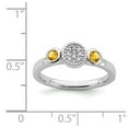 thumbnail image 5 of 925 Sterling Silver Stackable Expressions Dbl Round Citrine & Dia. Ring Size: 10; for Adults and Teens; for Women and Men, 5 of 5
