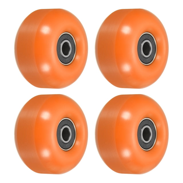 Unique Bargains Roues de Planche à Roulettes 52mm avec Roulements Roues de Rue pour Skateboards Roue de Croisière 95A, Orange Noir Lot de 4
