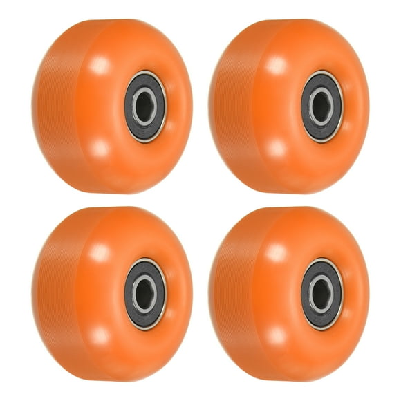Ruedas de patineta Uxcell de 52mm con rodamientos, ruedas de calle para patinetas, ruedas de crucero 95A, Naranja Negro, paquete de 4