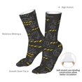 thumbnail image 4 of Bingfone Retro Excavator Prirnt Women's Men's Fun Pattern and Solid Crew Socks-1 Pair Pack-Cool & Classic Novelty Design Gifts, 4 of 7