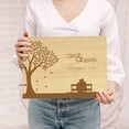 thumbnail image 2 of Darling Souvenir Personalized Engraved Laser Cut Wedding Guest Book Wooden Cover Sign-in Book Registry Guestbook Scrapbook-4B, 2 of 7