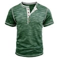 thumbnail image 3 of LUOGENLI Male T-shirts for Mens Male Spring Short Sleeve Solid Color Letter Stripe Stitching Short Sleeve Top Mens T-shirts Graphic Tees St. Patrick's Day Green M, 3 of 9