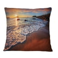 thumbnail image 2 of Designart Stunning Ocean Beach at Sunset - Seashore Throw Pillow - 16x16, 2 of 5