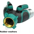 thumbnail image 4 of Garden Hose Splitter 2 Way, Faucet Splitter, Hose Bib Splitter,Y Splitter 2 Valves With 4 Leakproof Washers 2 Tape, All Metal, 4 of 7