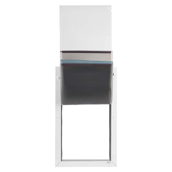 Pet Door X-Large with Three Magnetic Flaps Metal Frame Weatherproof Strong for Interior Exterior Doors Easy Install White