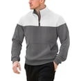 thumbnail image 3 of Ceisia Men's Regular-Fit Stand-Collar Half-Zip Color-Blocked Argyle-Textured Polyester Pullover Gift, 3 of 6