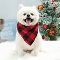 thumbnail image 4 of GXXGREAT Christmas Day Pet Bandanas Small Medium Large Dog Dog Cat Double Layer Can Supplies Teddy Triangle Towel Bib Front Print Reverse Plain Plaid Holiday Daily Dual Use, 4 of 7