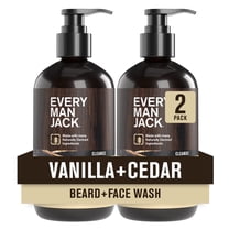 Every Man Jack Beard   Face Wash - Vanilla & Cedar Fragrance - Cleans & Softens Your Beard and Skin - Naturally Derived w/ Aloe and Glycerin- 6.7 fl oz (2 Pack)