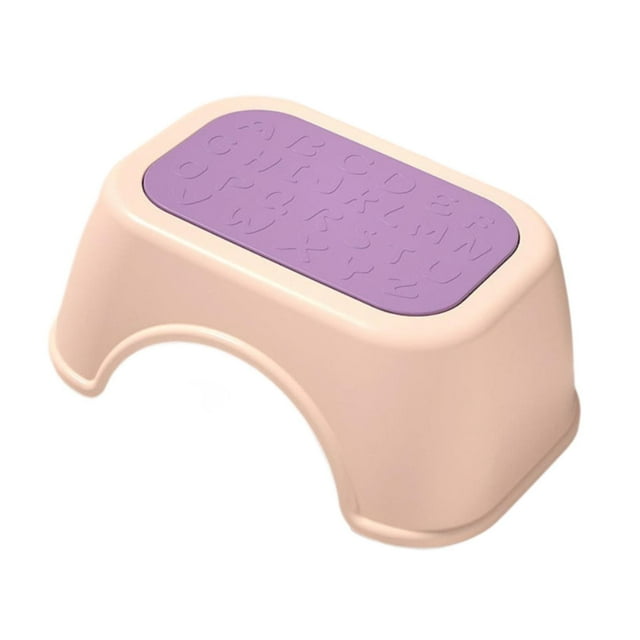 Taburete con escalón para niños, taburete de inodoro antideslizante, portátil, taburete con escalón, taburete para pies para sala de estar, entrada, Rosa