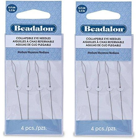 Beadalon Collapsible Eye Needles 2.5-Inch Medium (2 Pack) 2 Pack