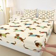 thumbnail image 5 of Manfei CuteDog Queen Sheets, Dachshund Lover Queen Sheet Sets, Cream, 4-Piece, 1 Flat Sheet, 1 Fitted Sheet and 2 Pillowcases, 5 of 6