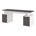 thumbnail image 1 of BBF Jamestown - Pedestal desk - rectangular - storm gray - white, storm gray base, 1 of 12