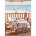 thumbnail image 2 of Outdoor Tablecloth with Umbrella Hole for Patio/Picnic/Party/Camping, Orange Coastal Waterproof Table Cloth Rectangle Table Cover Washable, Beach Nautical Coral Starfish Summer (52"x 70"), 2 of 9