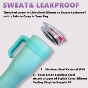 Vacuum Insulated Stainless Steel Cold1 40 fl oz. Tumbler Mug with 3 Way Lid, Straw, Handle - Glacier Opaque Gloss