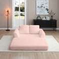 2-in-1 Folding Convertible Sofa Bed, Modern Corduroy Sleeper Couch with ...