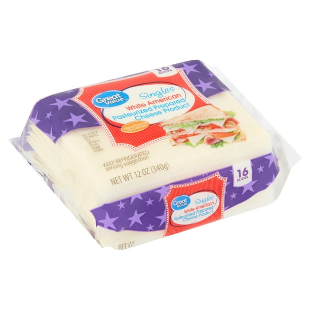 Great Value Singles White American Pasteurized Prepared Cheese Product