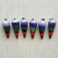 thumbnail image 6 of HOOUN 6pcs/lot Rainbow 7 Chakra Hexagonal Pyramid Shape Pendants for Jewelry Making, 6 of 8
