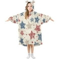 thumbnail image 6 of BZSMCE Wearable Blanket Hoodie Fashion Americana Star Retro Flair Home Wear, 6 of 7