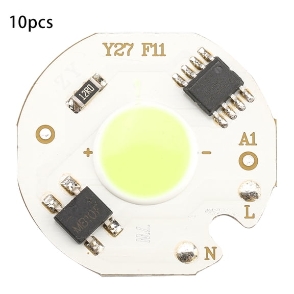 10PCS 220V 7W High-Brightness Integrated COB LED Spotlight Bulbs with Green Light Source