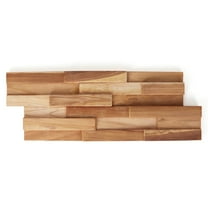 Stone Ten Teak 3D Wall Panels - Teak Wood Planks - Decorative  Boho Wood Panels - Backsplash Shiplap Boards (12, Natural)