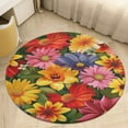 thumbnail image 4 of Floral Colorful Flower Round Rugs -Washable Non-Slip Small Round Area Rug Throw Soft Circle Rugs for Bedroom, Modern Print Indoor Carpet for Entryway Sofa Living Room, 4 of 6