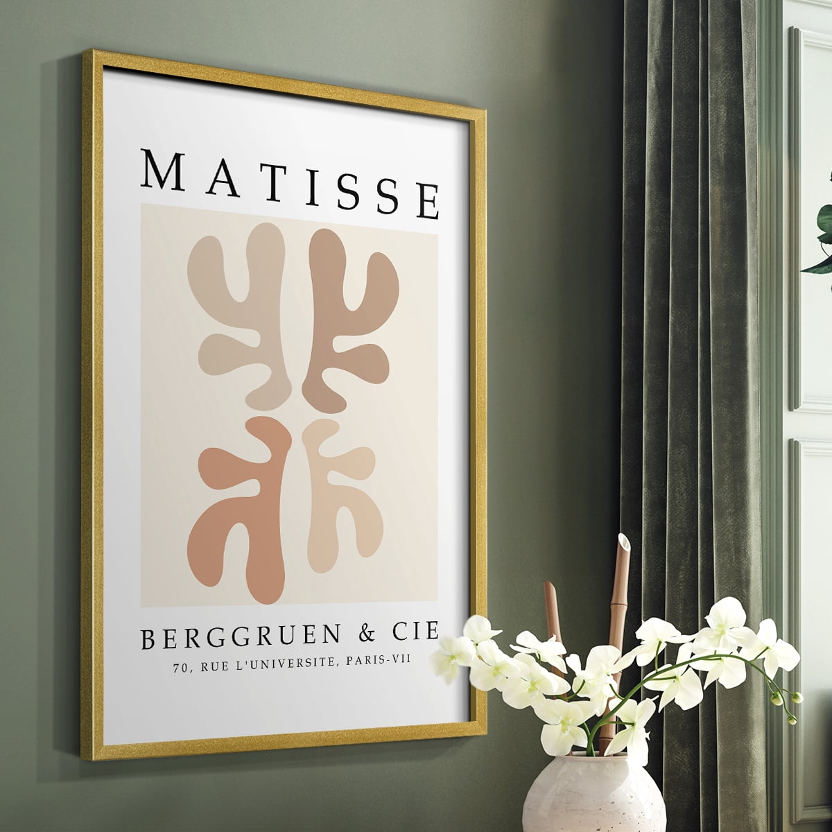 Matisse CCCXLVIII in Gold Solid Wood 8 x 10 Framed Print
