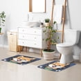 thumbnail image 5 of Toilet Rug U-Shaped Bathroom Rugs Non-Slip Soft Plush Machine Washable Contour Bath Mat Happy Chai Dog 24x20, 5 of 9
