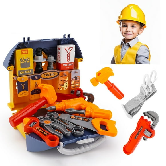 Staron Kids Tool Set with Tool Box – 24 PCS Toddler Tool Set with Toy Drill, Pretend Play Kids Toys, Toy Tools for Kids Ages 3 4 5 6 7 8 Years Old, Boy Toys