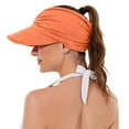 thumbnail image 5 of HJYCHN Women's Wide Brim Sun Hat UPF 50+ Breathable Summer Beach Outdoor Adjustable Sun Headwear For Travel And Sports Activities Orange One Size, 5 of 6