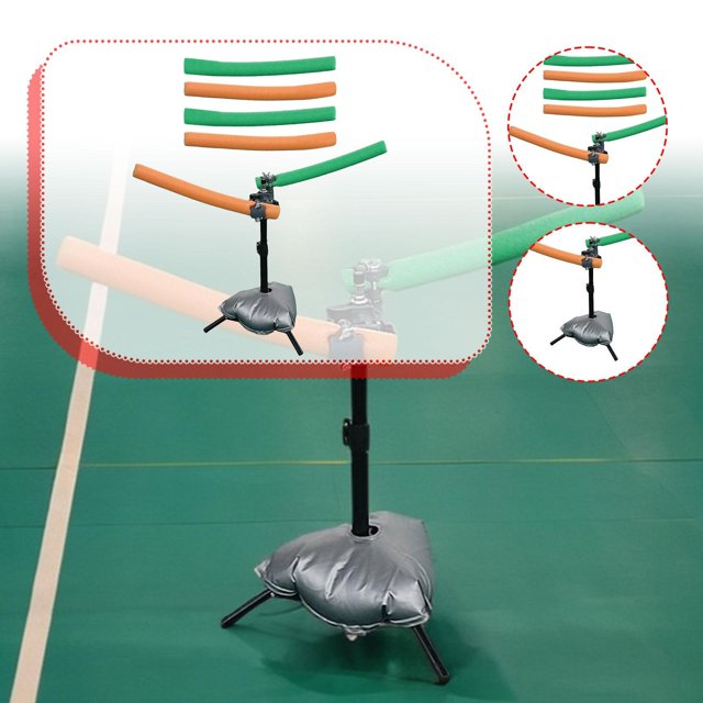 Dispositivo de entrenamiento de bádminton Práctica interior al aire libre Gimnasio de acero inoxidable Profesional Adultos para niños Altura portátil doble