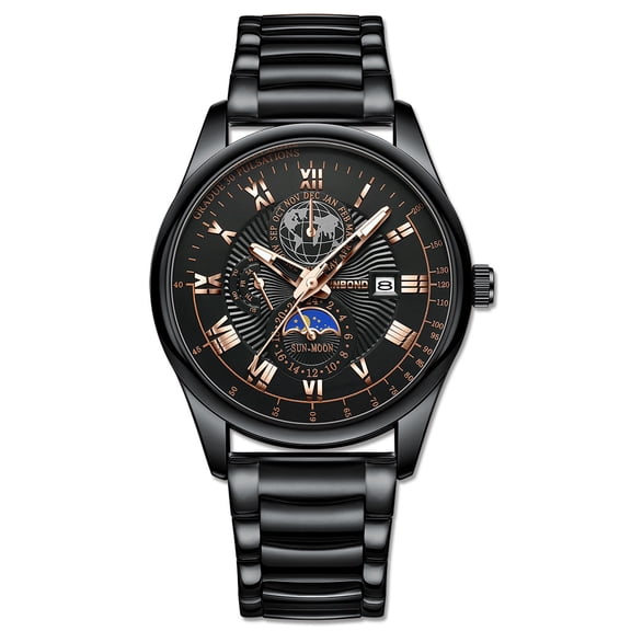 Business watch. Men's quartz wristwatch. Waterproof, with luminous function and calendar. Renowned men's watch